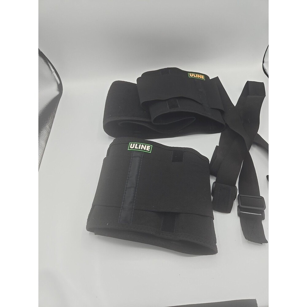 pack of two with a single strap  Uline Back Support Belt Wrap Black 34-38 Inches
